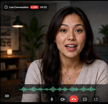 Photorealistic digital avatar in a live conversation